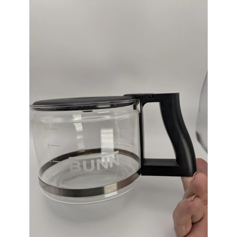 BUNN Glass Coffee Maker Carafe with Lid, Black Handle, Clear/Black